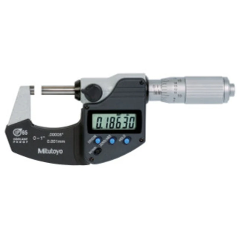 Mitutoyo Coolant Proof Micrometer, Range 0-1 w/ Friction Thimble - 293-348